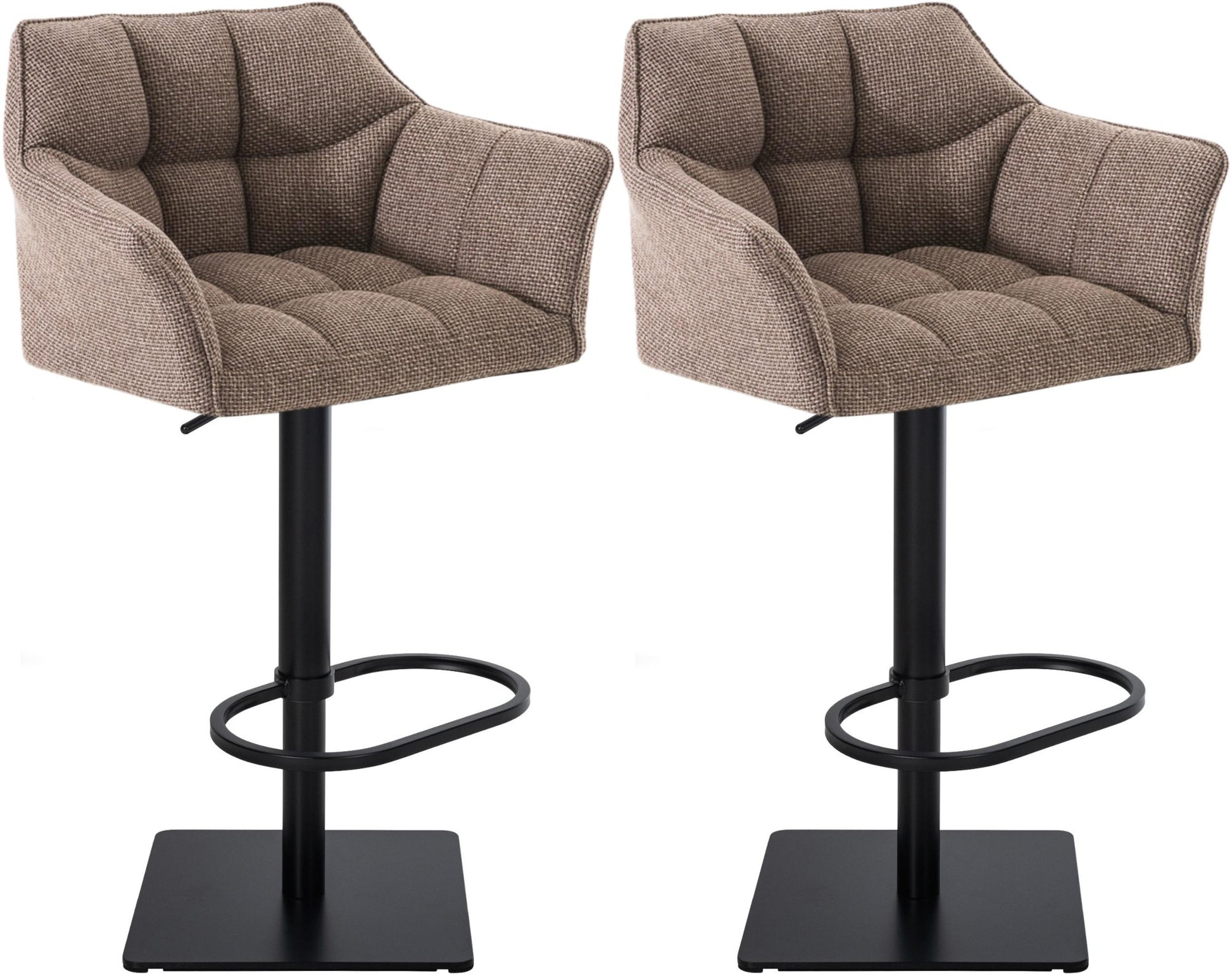 Set van 2 Verstelbare Barkrukken - Hoge Krukken - Extra Zitcomfort Onderstel Kleur zwart Kleur terrabruin