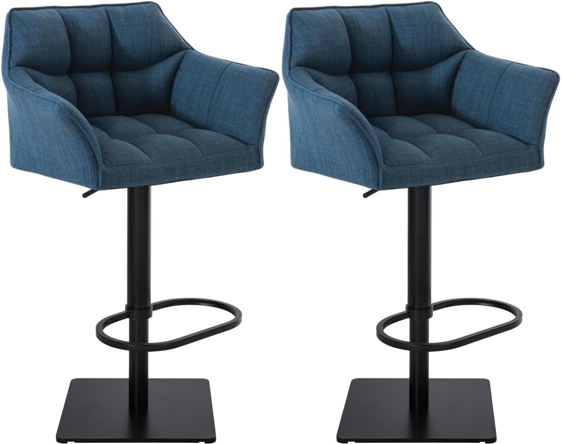 Set van 2 Verstelbare Barkrukken - Hoge Krukken - Extra Zitcomfort Onderstel Kleur zwart Kleur blauw