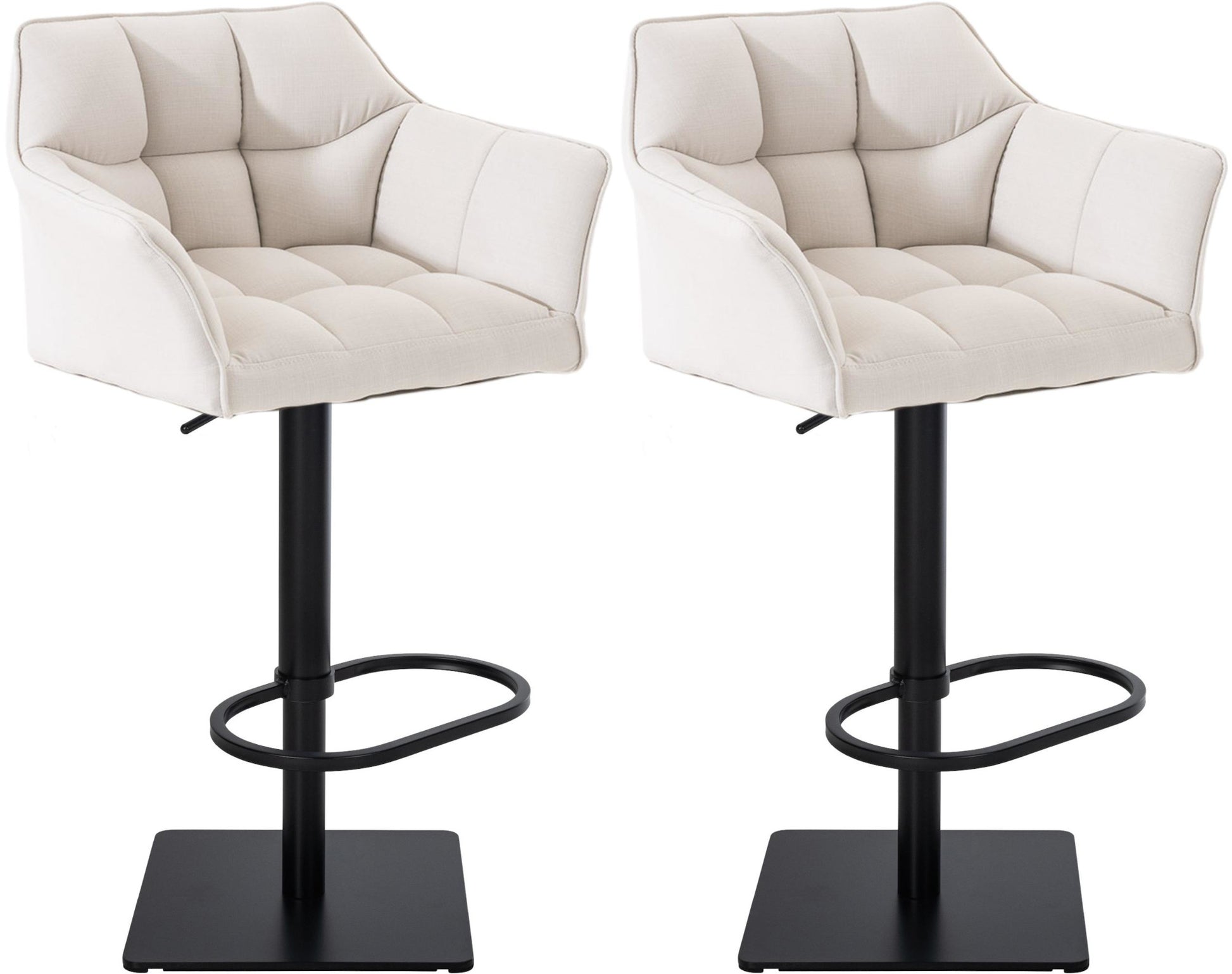 Set van 2 Verstelbare Barkrukken - Hoge Krukken - Extra Zitcomfort Onderstel Kleur zwart Kleur wit