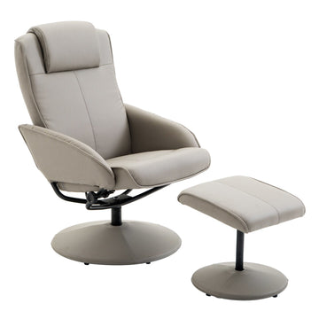 Relaxfauteuil met voetenbank | Kleur: Grijs | Afmetingen: 78x71x101 cm