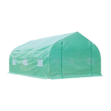 Groene foliekas met ijzeren frame | Kleur: Groen | Afmetingen: 118.11x177.16x78.74 cm