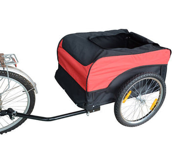 Fietstrailer - Fietskar | Kleur: Rood, zwart | Afmetingen: 30,32x51,181x25,59 cm