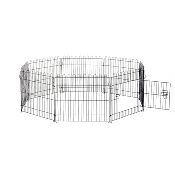 Puppyren voor honden, konijnen en hazen - Stalen buitenren | Kleur: Zwart