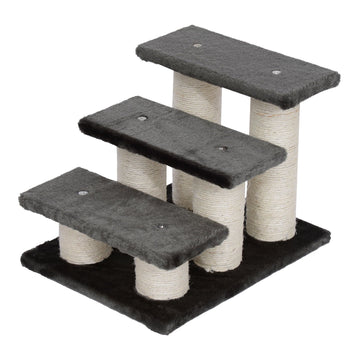 Hondentrap 3 treden | Kleur: Grijs | Afmetingen: 17.72x13.78x13.39 cm