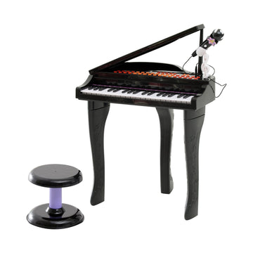 Kinderpiano met microfoon | Kleur: Zwart | Afmetingen: 15,35x18,89x27,16 cm