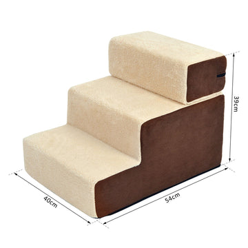 Huisdierentrap - 2-in-1 pluche trap | Kleur: Beige | Afmetingen: 40x54x39 cm