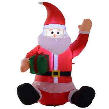 Opblaasbare LED-kerstdecoratie | Kleur: Rood | Afmetingen: 50x70x120 cm