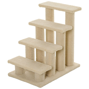 Dierentrap - 4 treden | Kleur: Beige | Afmetingen: 25x16.92x23.62 cm