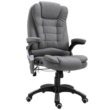 Bureaustoel met massage en verwarming | Kleur: Grijs | Afmetingen: 26.38x26.38x49.6 cm