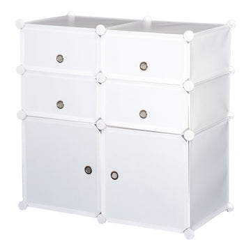 Modulaire kledingkast - Stalen opbergkast | Kleur: Wit | Afmetingen: 29.52x14.56x28.74 cm