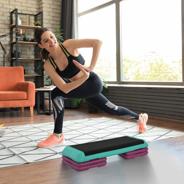 Aerobic stepboard | Kleur: Zwart, Groen, Paars | Afmetingen: 43,3x15,74x7,87 cm