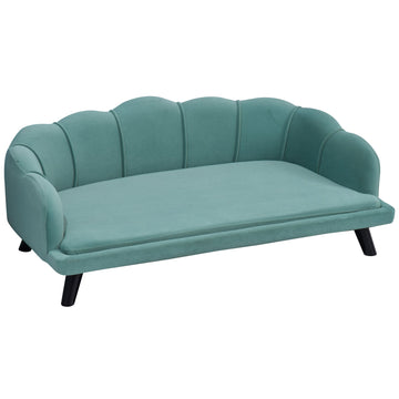 Hondenbank met rugleuning van foam | Kleur: Groen | Afmetingen: 38.77x23.81x13.97 cm