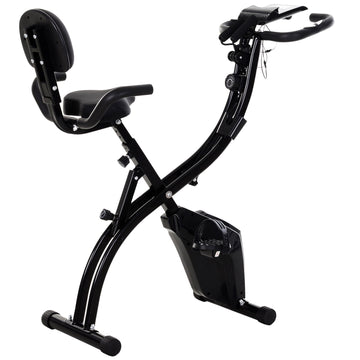 2-in-1 hometrainer met magnetische weerstand | Kleur: Zwart | Afmetingen: 20,47x42,12x43,3 cm