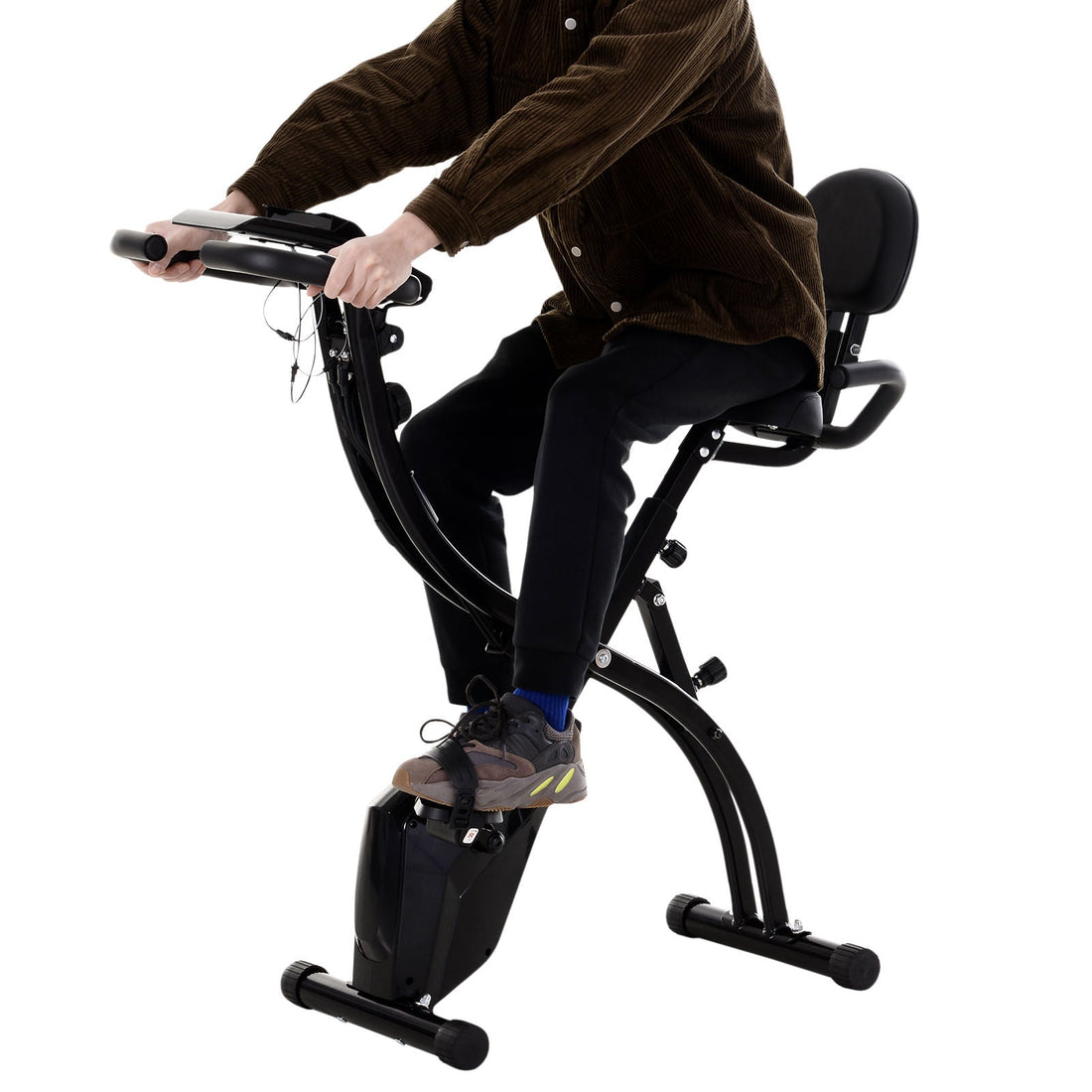 2-in-1 hometrainer met magnetische weerstand | Kleur: Zwart | Afmetingen: 20,47x42,12x43,3 cm