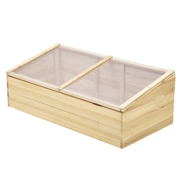 Houten koude kas - Kweekbak | Kleur: Naturel | Afmetingen: 50x100x35/26 cm