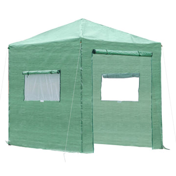 Mini-kweekkas met PE-kasfolie - Stalen broeikas | Kleur: Groen | Afmetingen: 70.86x94.48x94.48 cm