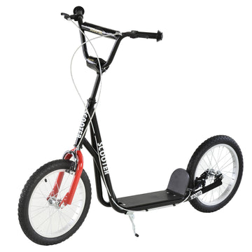 Stalen kinderstep - Zwarte scooter | Kleur: Zwart | Afmetingen: 22.83x54.72x37.79 cm