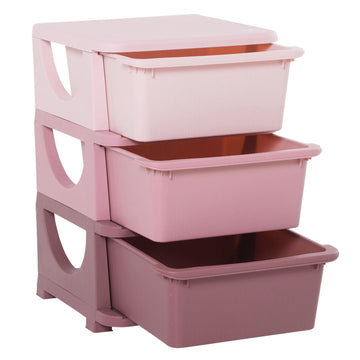Kinderbank met opbergruimte | Kleur: Roze | Afmetingen: 14.56x14.56x22.24 cm