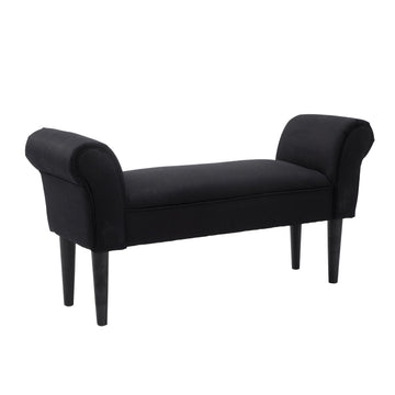Bedbankje met foamzitting - Zwart | Kleur: Zwart | Afmetingen: 40,15x12,2x20,07 cm