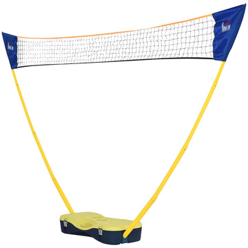Badmintonnet met standaard | Kleur: Geel, blauw | Afmetingen: 110.23x12.99x61.81 cm