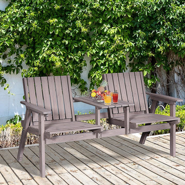 Tuinbank met tafel - 2-zits | Kleur: Koffie | Afmetingen: 152x70x79 cm