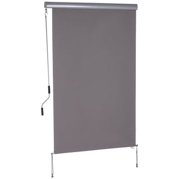 Rolgordijn met handzwengel voor raam - aluminium/polyester | Kleur: Grijs