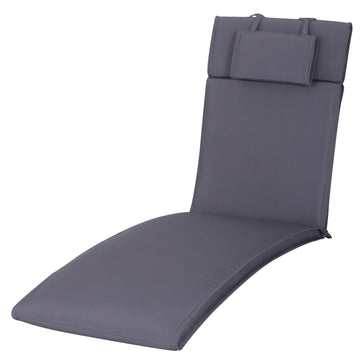 Ligbedkussen met kussen | Kleur: Grijs | Afmetingen: 53x5x198 cm