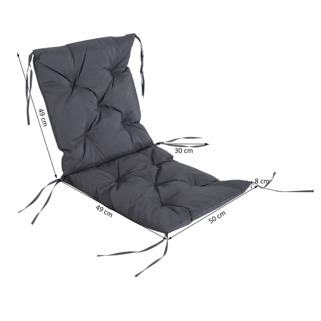 Set van 2 stoelkussens - Grijs | Kleur: Grijs | Afmetingen: 38.58x19.68x3.14 cm