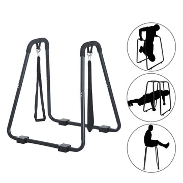 Dipstation met slingtrainer | Kleur: Zwart | Afmetingen: 35.43x31.88x36.41 cm