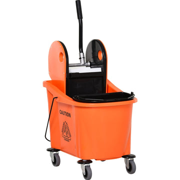 Schoonmaaktrolley met 36 L emmer | Kleur: Zwart, oranje | Afmetingen: 41x54x91.5 cm