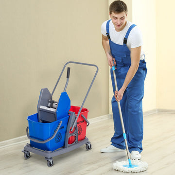 Metalen schoonmaaktrolley - 92 cm hoog