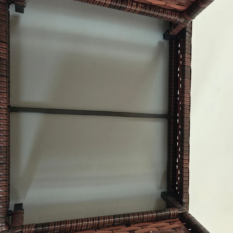 Opvouwbare rotan bijzettafel voor buiten | Kleur: Bruin | Afmetingen: 41x60x41 cm