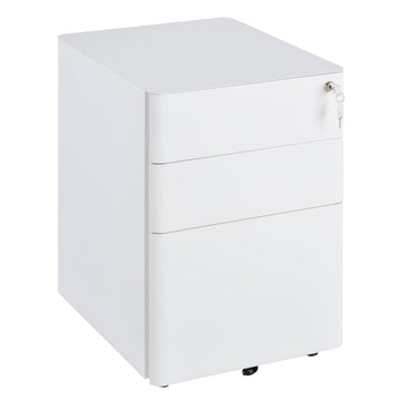 Mobiele dossierkast met 3 laden | Kleur: Wit | Afmetingen: 39x48x59 cm