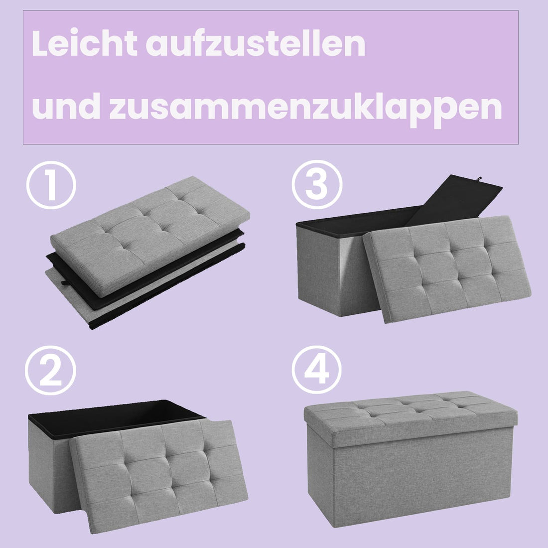 Opbergbank met zitkussen - schoenenbank - bedkist - stevig - 76 x 38 x 38 cm