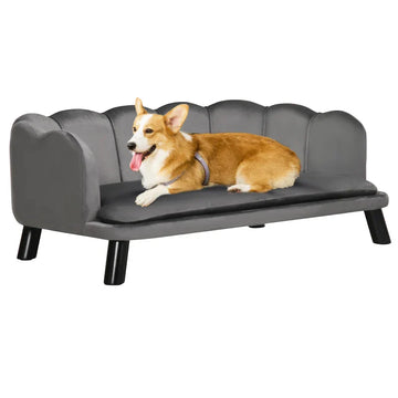 Hondensofa met fluwelen touch | Kleur: Donkergrijs | Afmetingen: 98,5x60,5x35,5 cm