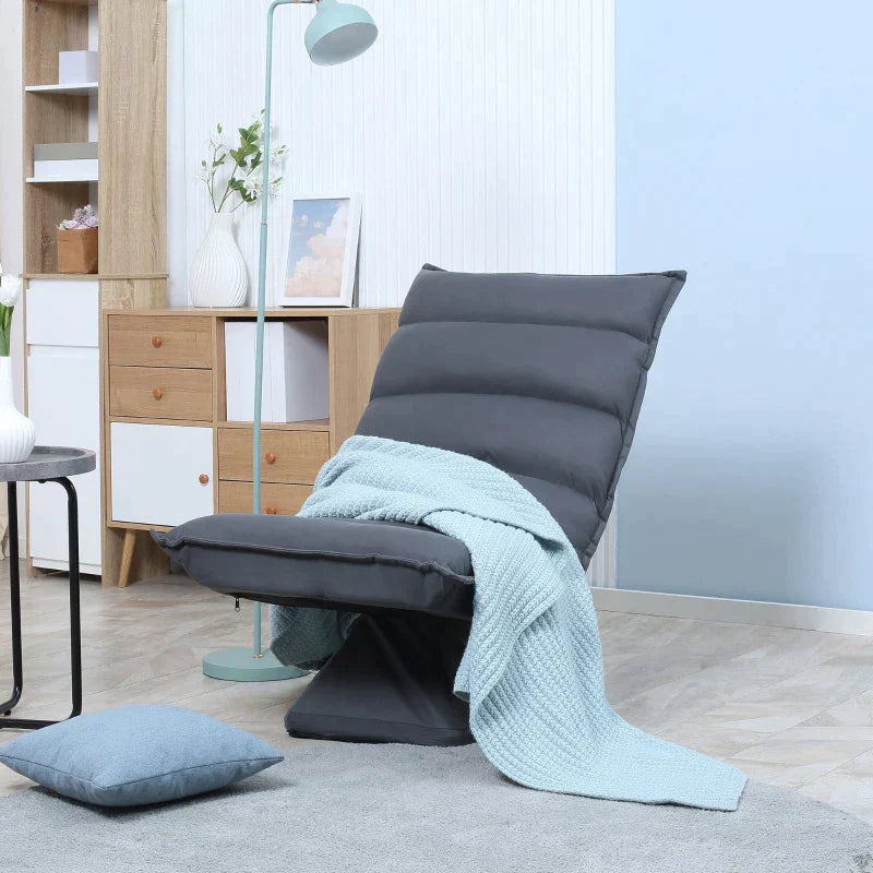 Drehsessel mit verstellbarer Rückenlehne | Farbe: Dunkelgrau | Abmessungen: 62x62x95 cm