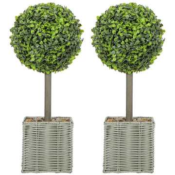 Set van 2 kunstplanten voor binnen en buiten | Kleur: Groen