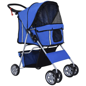 Hondenbuggy voor kleine honden | Kleur: Blauw | Afmetingen: 45x75x97 cm