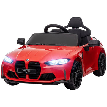 BMW M4 elektrische kinderauto 12V - Rood | Kleur: Rood | Afmetingen: 69,5x108x51 cm