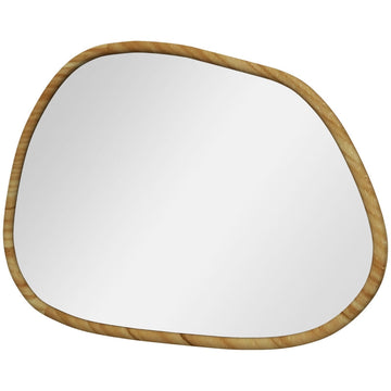 Houten wandspiegel met vintage design | Kleur: Natuurlijk hout | Afmetingen: 70x2.1x50 cm