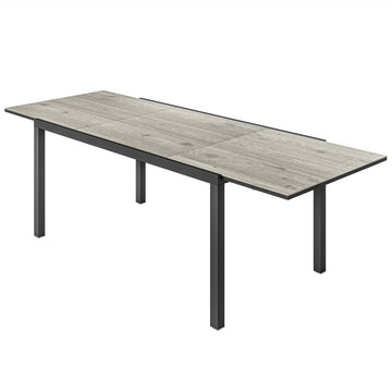 Uitschuifbare tuintafel voor 6-8 personen | Kleur: Grijs | Afmetingen: 90x240x74 cm