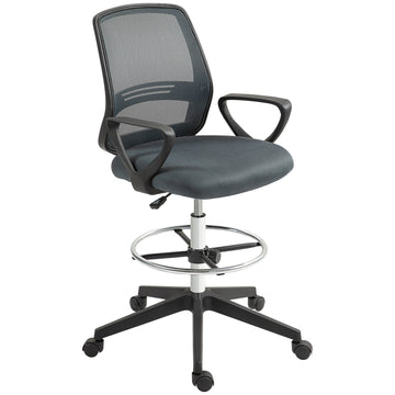 Ergonomische bureaustoel met verstelbare voetensteun | Kleur: Grijs