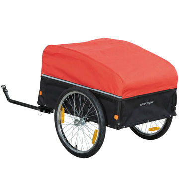 Fietsaanhanger 170L met afdekzeil tot 40 kg | Kleur: Rot | Afmetingen: 74x143x71 cm