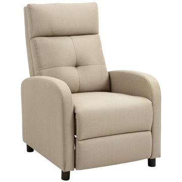 Relaxfauteuil met ligfunctie en voetensteun | Kleur: Beige | Afmetingen: 67x87x98 cm