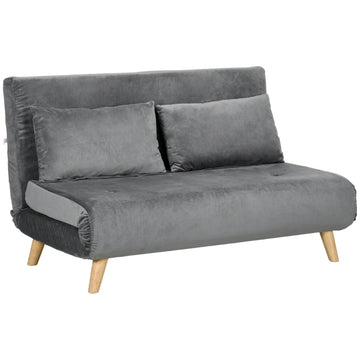 Fluwelen slaapstoel 3-in-1 met 6 standen | Kleur: Grijs | Afmetingen: 130x78x79 cm