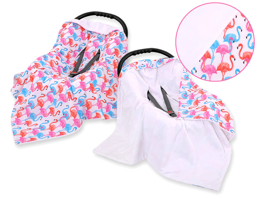 Stor dubbelsidig bilsätesfilt - babyfilt - extra varm och mjuk komfort