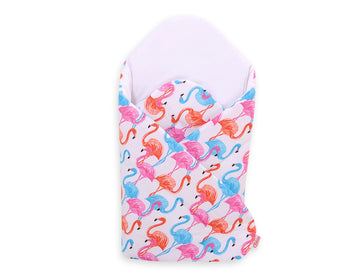 Baby nest met versteviging - babynestje - veilig en ademend katoen - Flamingo