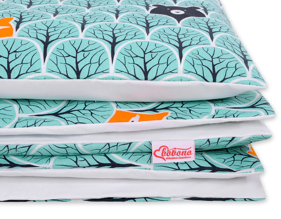 Baby beddengoed set - wiegset - 100% katoen, huidvriendelijk, 2-delig, 120x90 cm, mint forest
