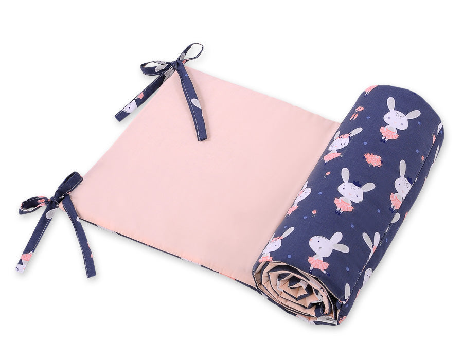 Spjälsängsskydd - sängkant - antiallergiskt, mjukt skydd för babysäng, marinblå