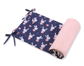 Spjälsängsskydd - sängkant - antiallergiskt, mjukt skydd för babysäng, marinblå